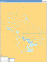 Regina Canada City Wall Map Basic Style