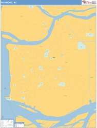 Richmond Canada City Wall Map Basic Style