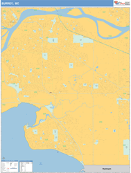 Surrey Canada City Wall Map Basic Style