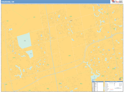 Vaughan Canada City Wall Map Basic Style