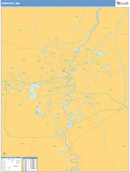 Winnipeg Canada City Map Basic Style