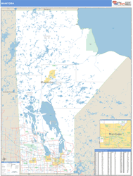 Manitoba Province Wall Map Basic Style