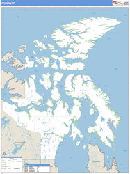 Nunavut Province Wall Map Basic Style