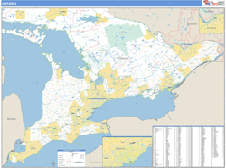 Ontario Province Wall Map Basic Style