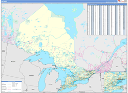 Ontario Province Wall Map Basic Style