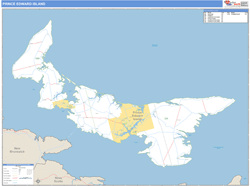 Prince Edward Island Province Wall Map Basic Style