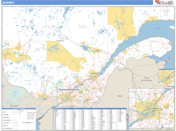 Quebec Province Wall Map Basic Style