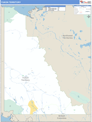 Yukon Territory Province Wall Map Basic Style