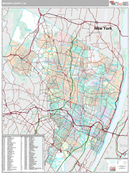 Bergen, Nj Wall Map