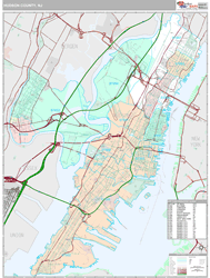 Hudson, Nj Wall Map