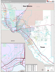 El Paso, Tx Wall Map