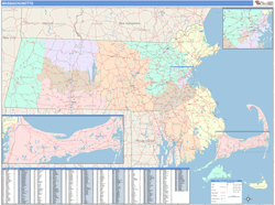 Massachusetts Wall Map