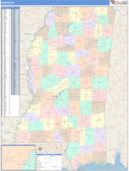 Mississippi Wall Map