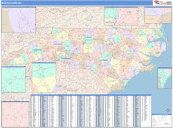 North Carolina Wall Map