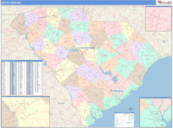 South Carolina Wall Map