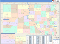 South Dakota Wall Map