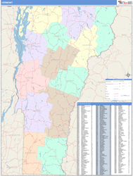 Vermont Wall Map