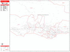 Santa Barbara Zip Code Wall Map