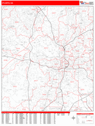 Atlanta Zip Code Wall Map