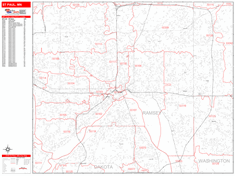 St. Paul Zip Code Wall Map