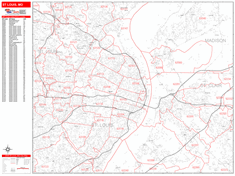 St. Louis Zip Code Wall Map
