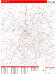 Charlotte, Nc Wall Map