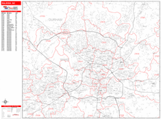 Raleigh Zip Code Wall Map