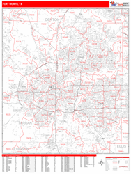 Fort Worth Zip Code Wall Map
