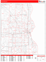 Milwaukee, Wi Wall Map