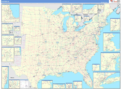 US Eastern Regional Wall Map Basic Style 2025