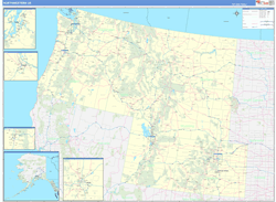 US Northwest Regional Wall Map Basic Style 2024