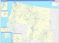 US Northwest Regional Wall Map Basic Style 2025