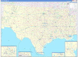 US South Central Regional Wall Map Basic Style 2025