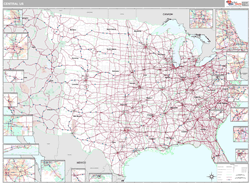 US Central Regional Wall Map Premium Style 2024