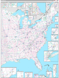 US Eastern 2 Regional Wall Map Premium Style 2025