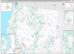 US Northwest 2 Regional Wall Map Premium Style 2024