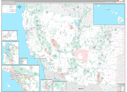 US Southwest Regional Wall Map Premium Style 2025