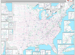 US Eastern Regional Wall Map Premium Style 2024