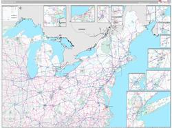 US Northeast Regional Wall Map Premium Style 2024