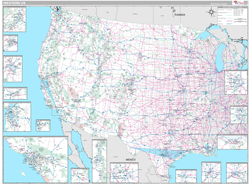 US Western Regional Wall Map Premium Style 2024
