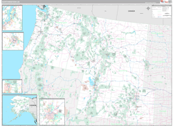 US Northwest Regional Wall Map Premium Style 2024