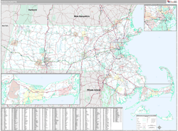 Massachusetts Wall Map