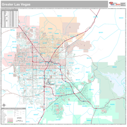 Greater Las Vegas Wall Map Premium Style 2025