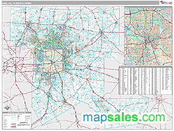 Dallas Metro Area Wall Map