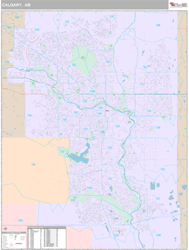 Calgary Canada City Wall Map Premium Style