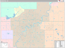 Edmonton Canada City Wall Map Premium Style