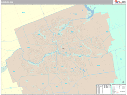 London Canada City Wall Map Premium Style