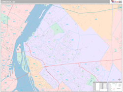 Longueuil Canada City Wall Map Premium Style