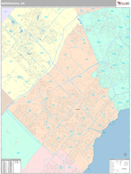 Mississauga Canada City Wall Map Premium Style