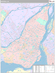 Montreal Canada City Wall Map Premium Style